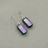 Purple Dichroic Fused Glass Dangle Sterling Silver Earrings - Handmade by Jade Tapson Glass.