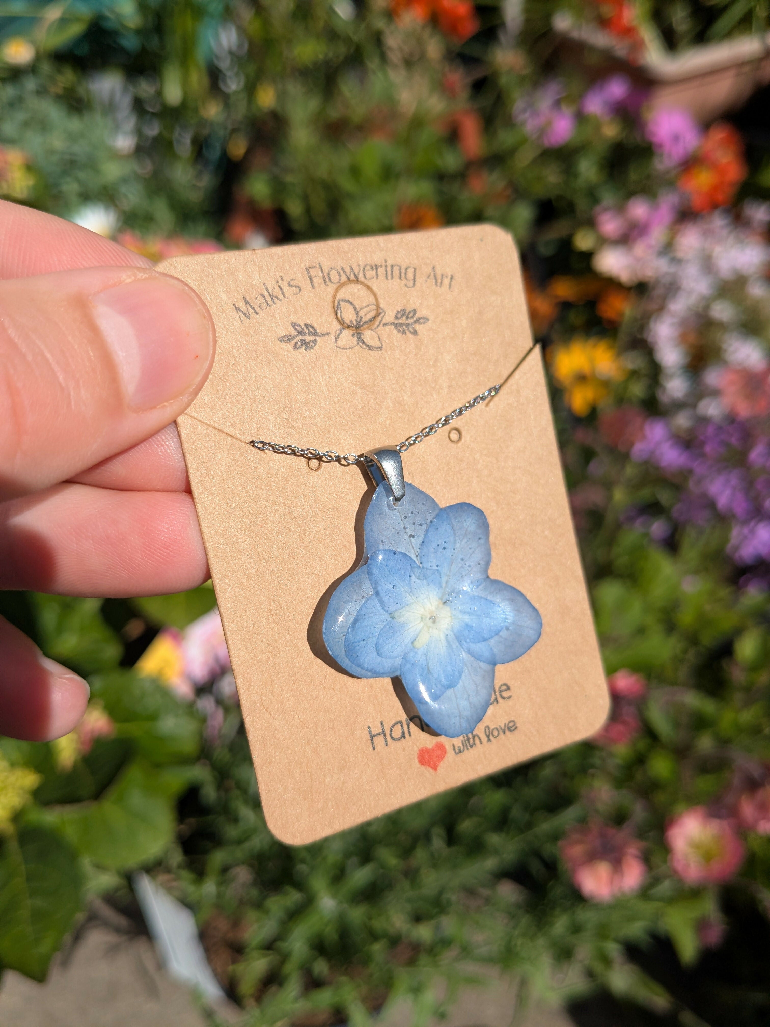 BLUE HYDRANGEA NECKLACE