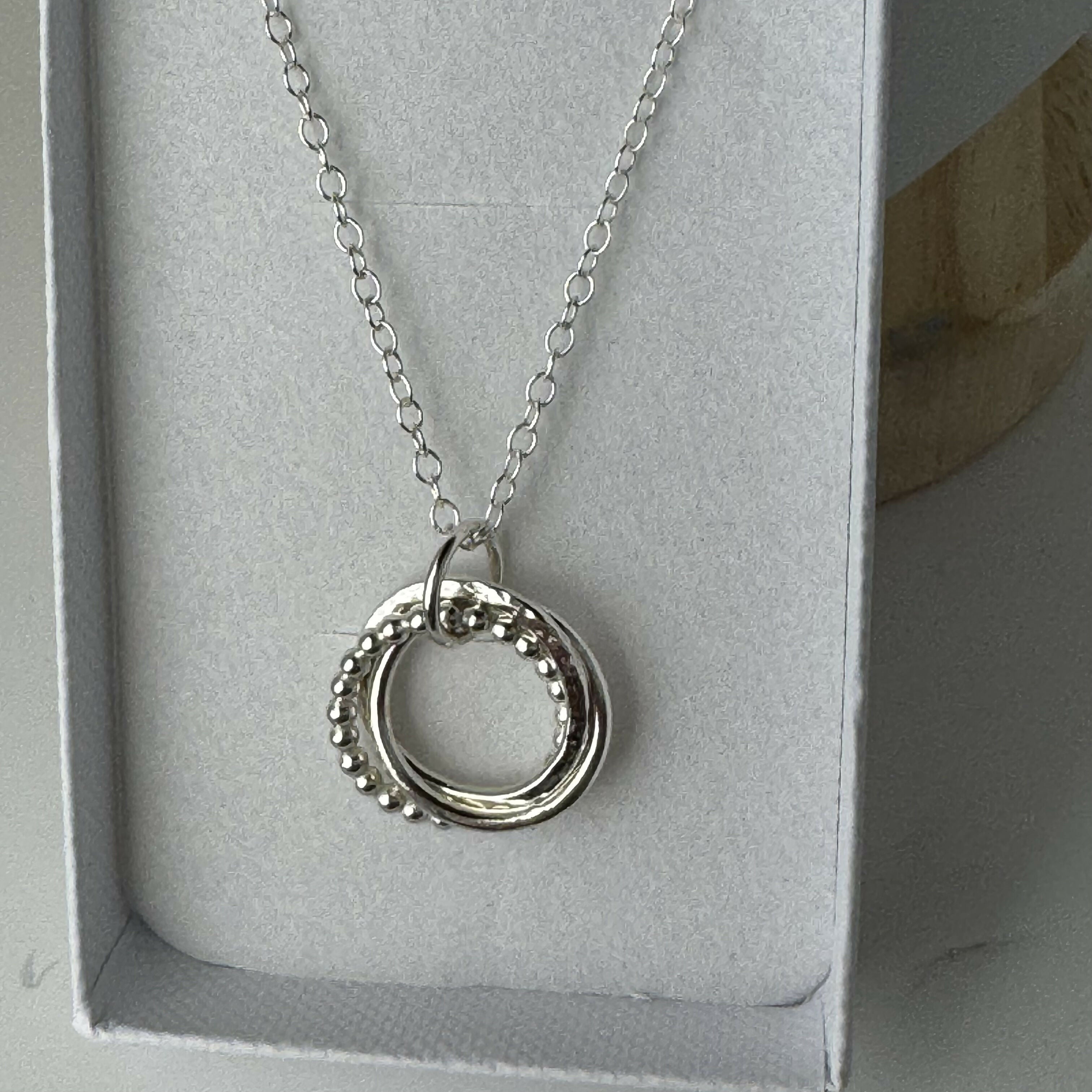 Sterling Silver Triple Circle Necklace