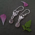 Handmade Silver Forget Me Not Earrings With Rose Quartz