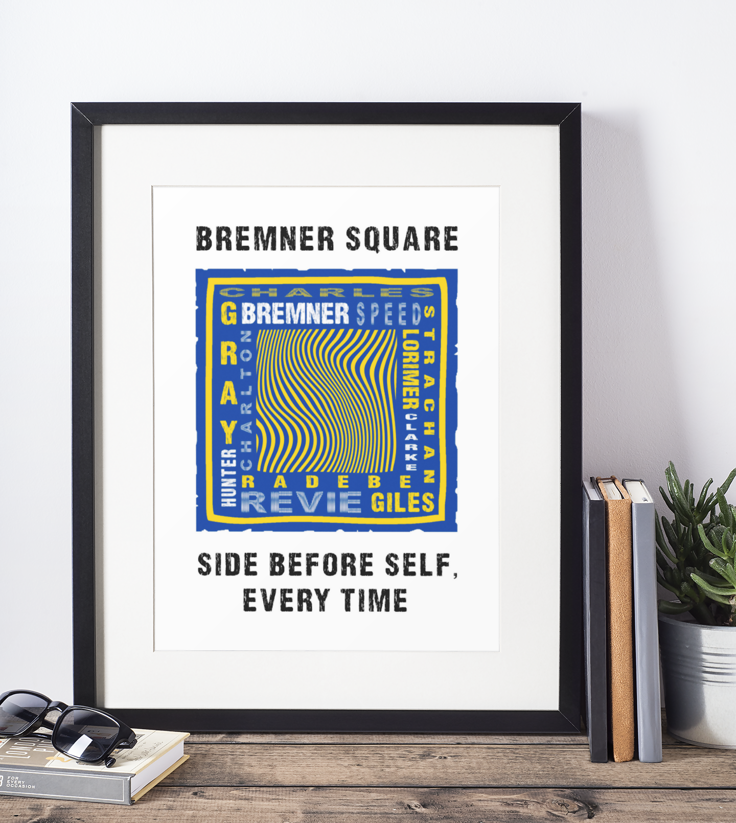 Leeds Utd Art Print LEGENDS Design in Blue