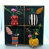 Colourful Vases and Faux Flowers in Black Painted Wooden Trinket Tray