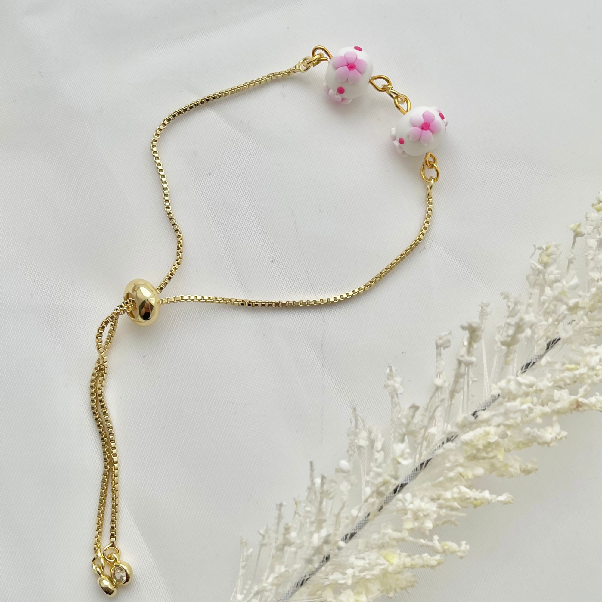 Cherry Blossom Bracelets - Handmade Polymer Clay Bracelets