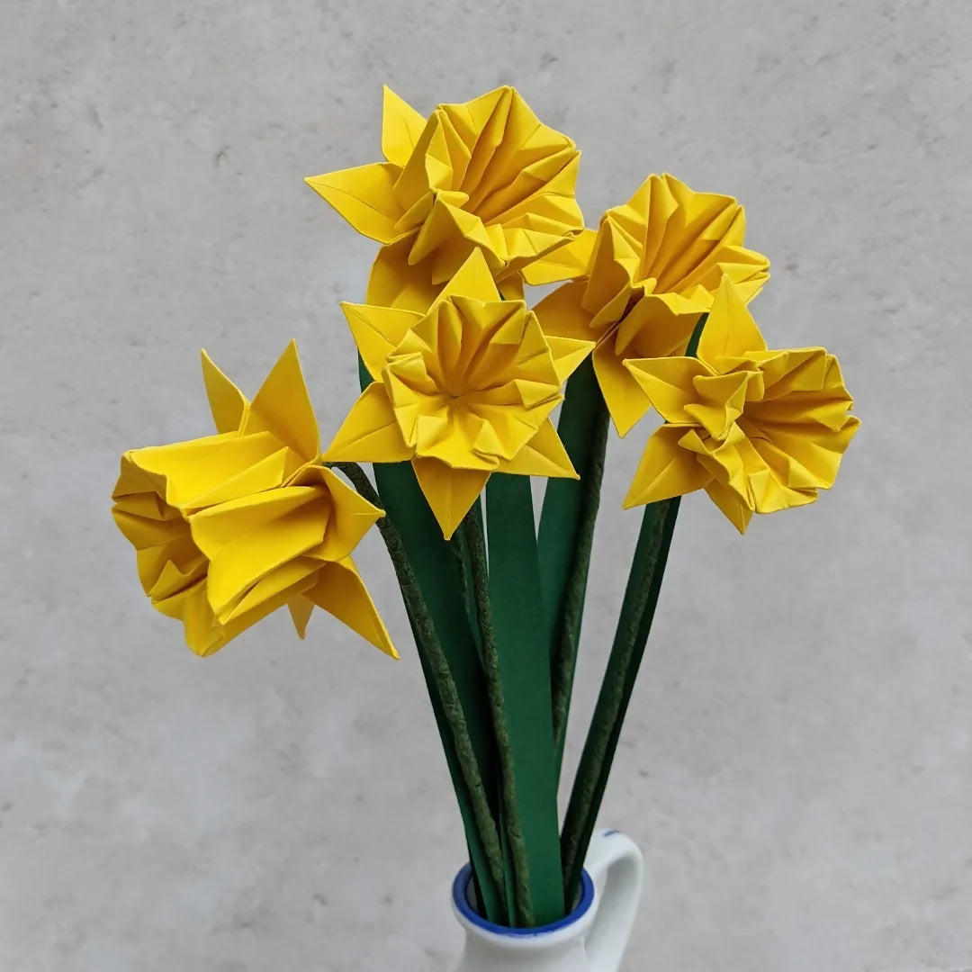 Bouquet of Handmade Origami Paper Daffodils