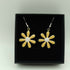 Yellow and White Enamel Flower Earrings