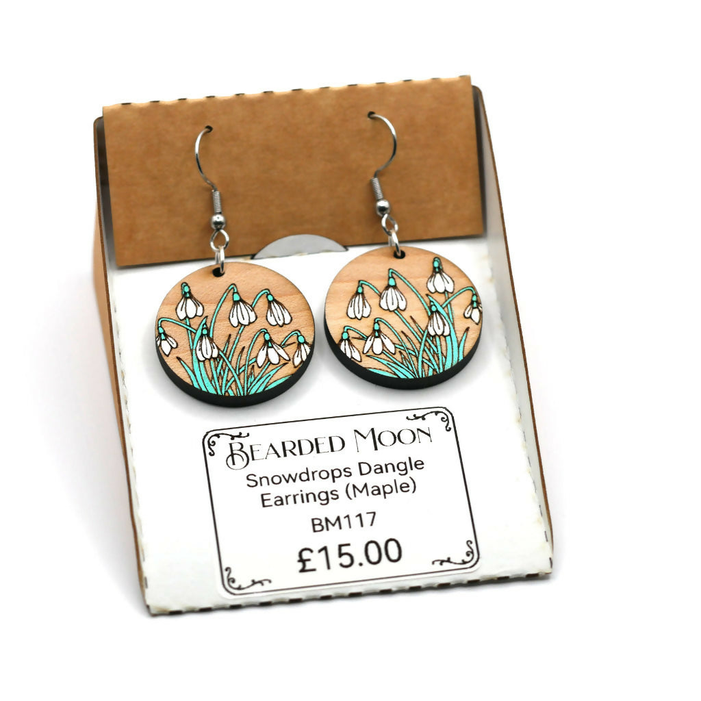 Snowdrops Dangle Earrings (Maple)