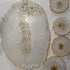 ELEGANT WHITE AND PEARLS HANDMADE RESIN TRAY WITH 4 COASTERS
