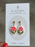 Red Flower Clay Earrings