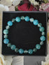 Blue Apatite and Green Chalcedony Crystal Bead Bracelet
