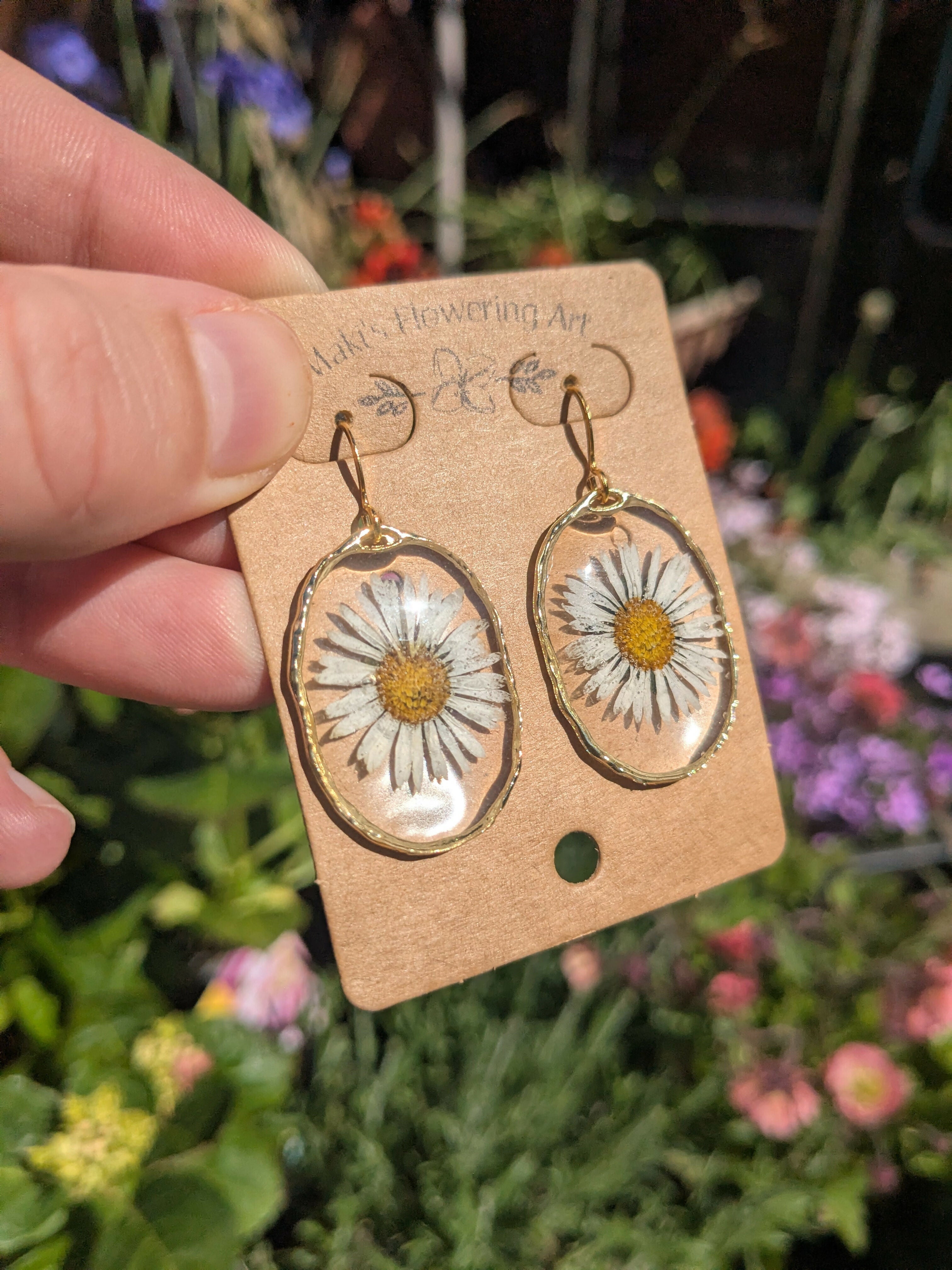 DAISY OVAL 18K GOLD PLATED