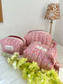 Ditsy Red Quilted Toiletry Bag with Zipper Handmade