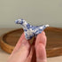 Tiny Blue and White Speckle Dinosaur, Handmade from Stoneware Ceramic