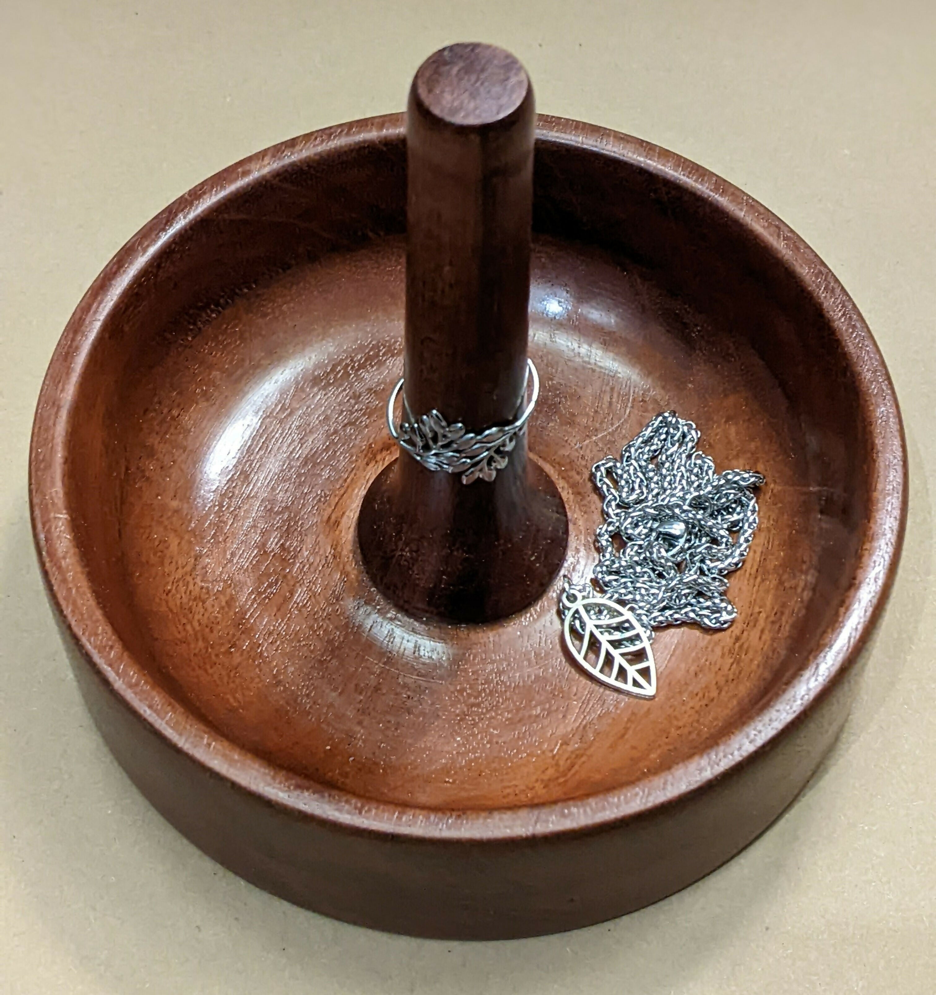 Handmade Reclaimed Mahogany Ring Holder/stand