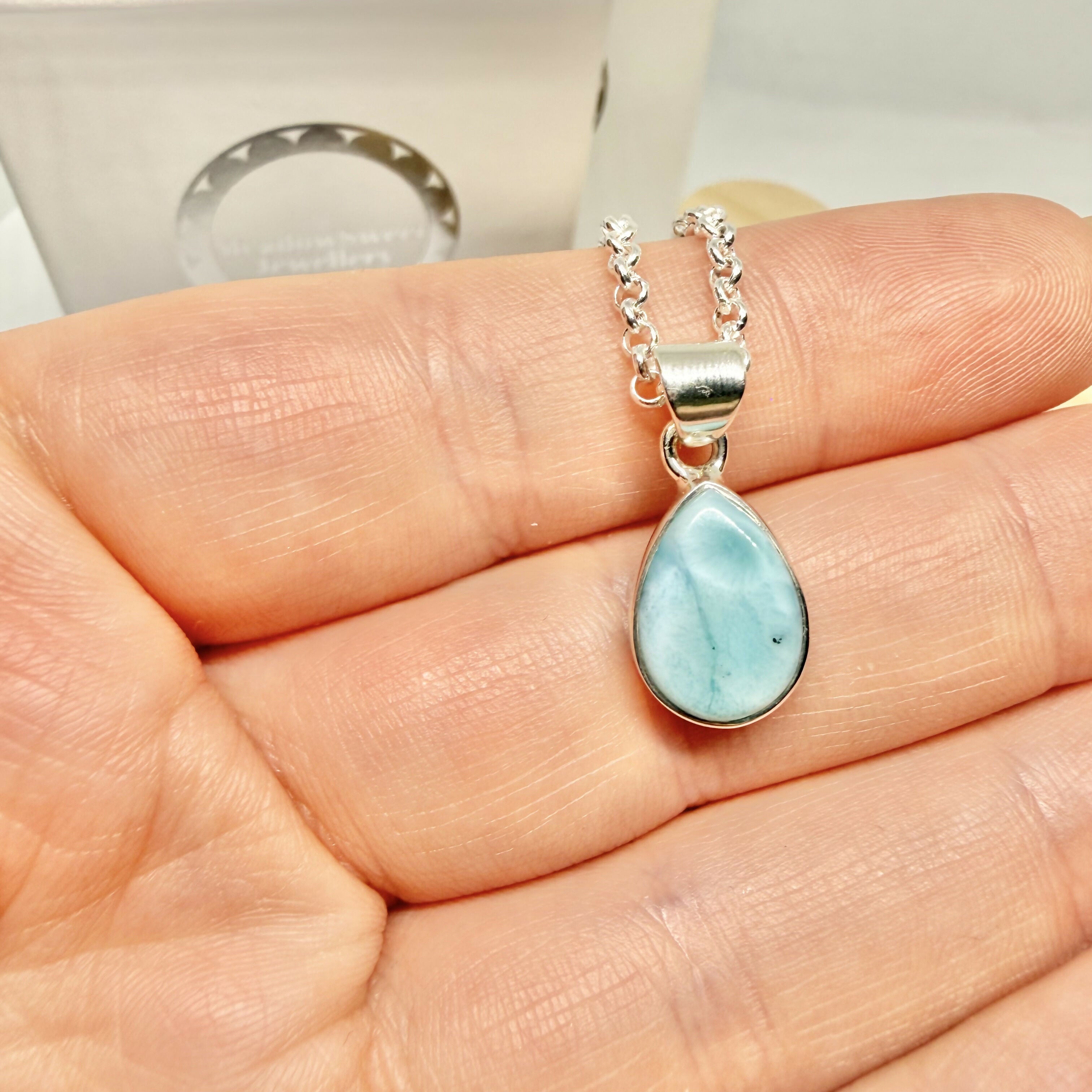 LARIMAR TEARDROP NECKLACE