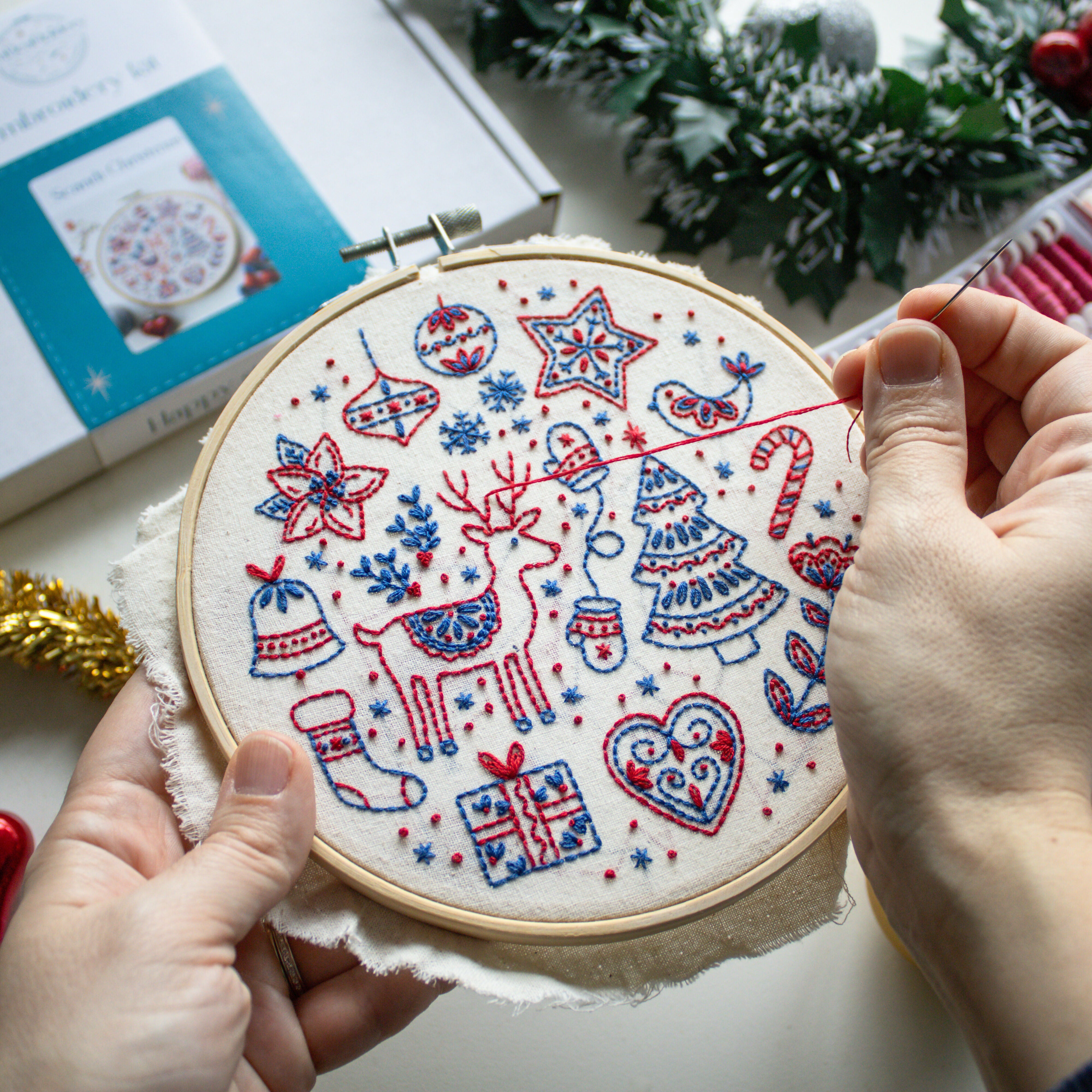 DIY Embroidery Kit For Beginners - Scandi Christmas