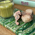 Seahorse - Pink and Teal - Wooden Pin