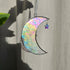Clear Iridescent Crescent Moon Stained Glass Suncatcher