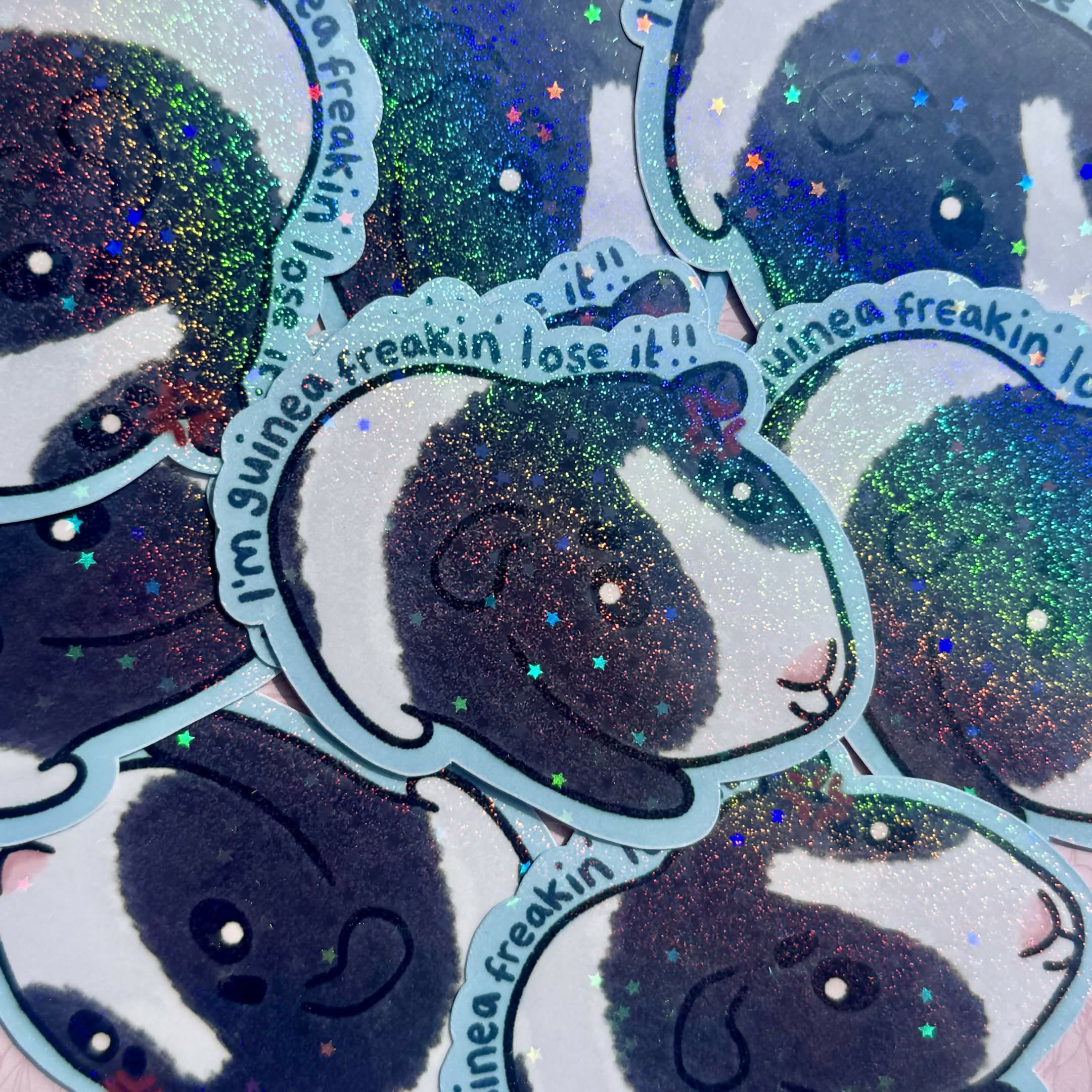 I'm Guinea Freakin' Lose It Guinea Pig Holographic Sticker