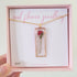 Pressed Rose Rectangle Necklace Gold Plated