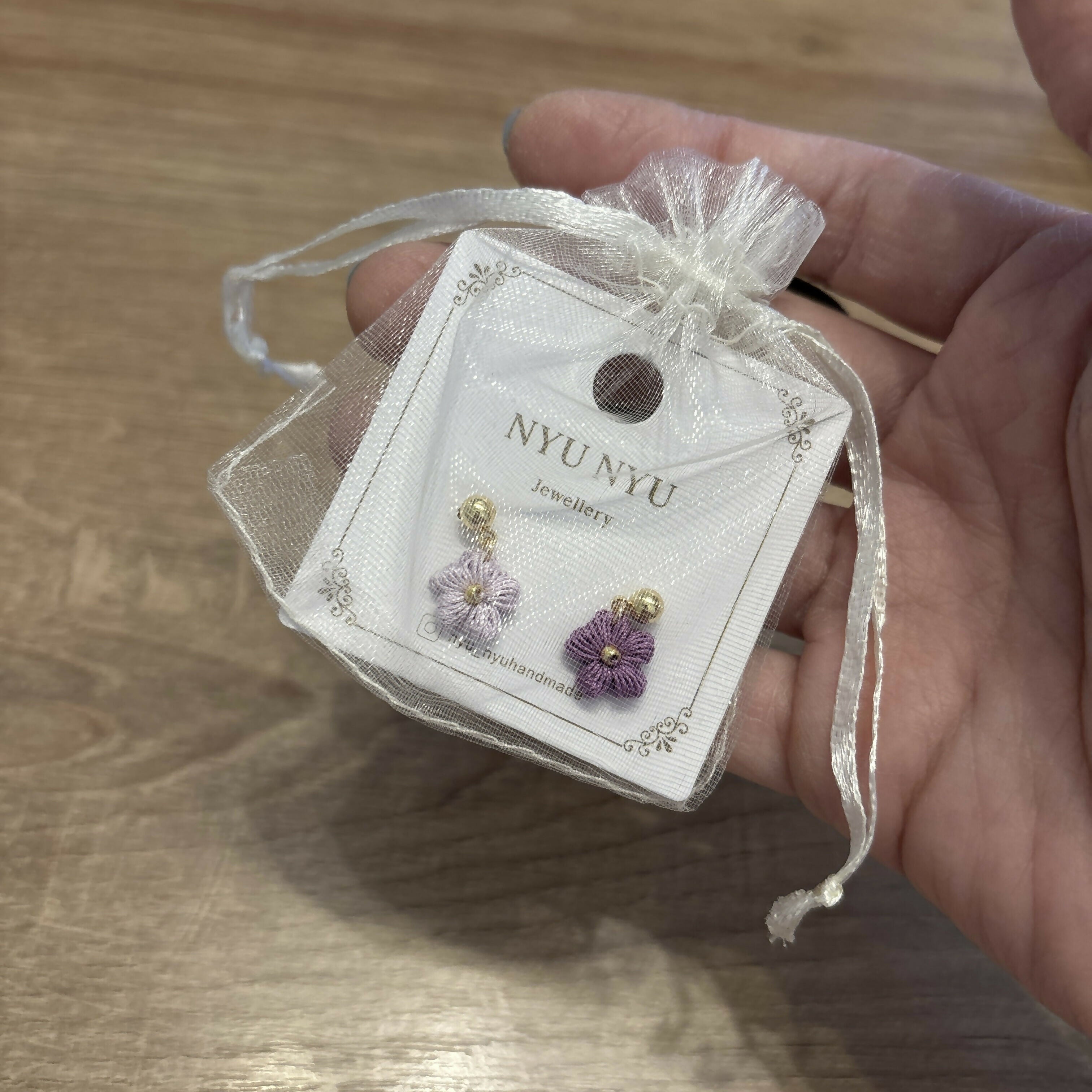 Micro Crochet Flower Stud Earrings