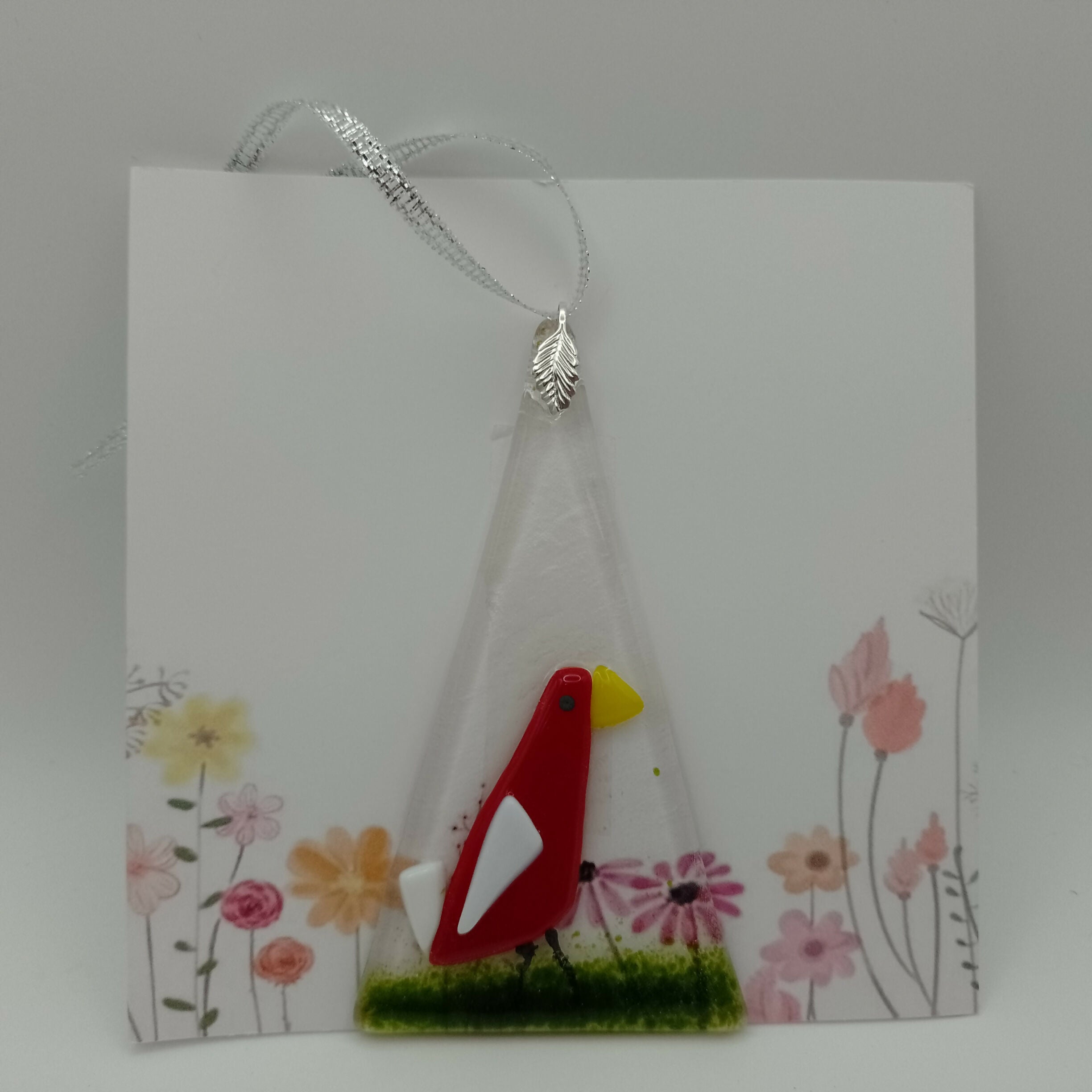 Fused Glass Bird Card