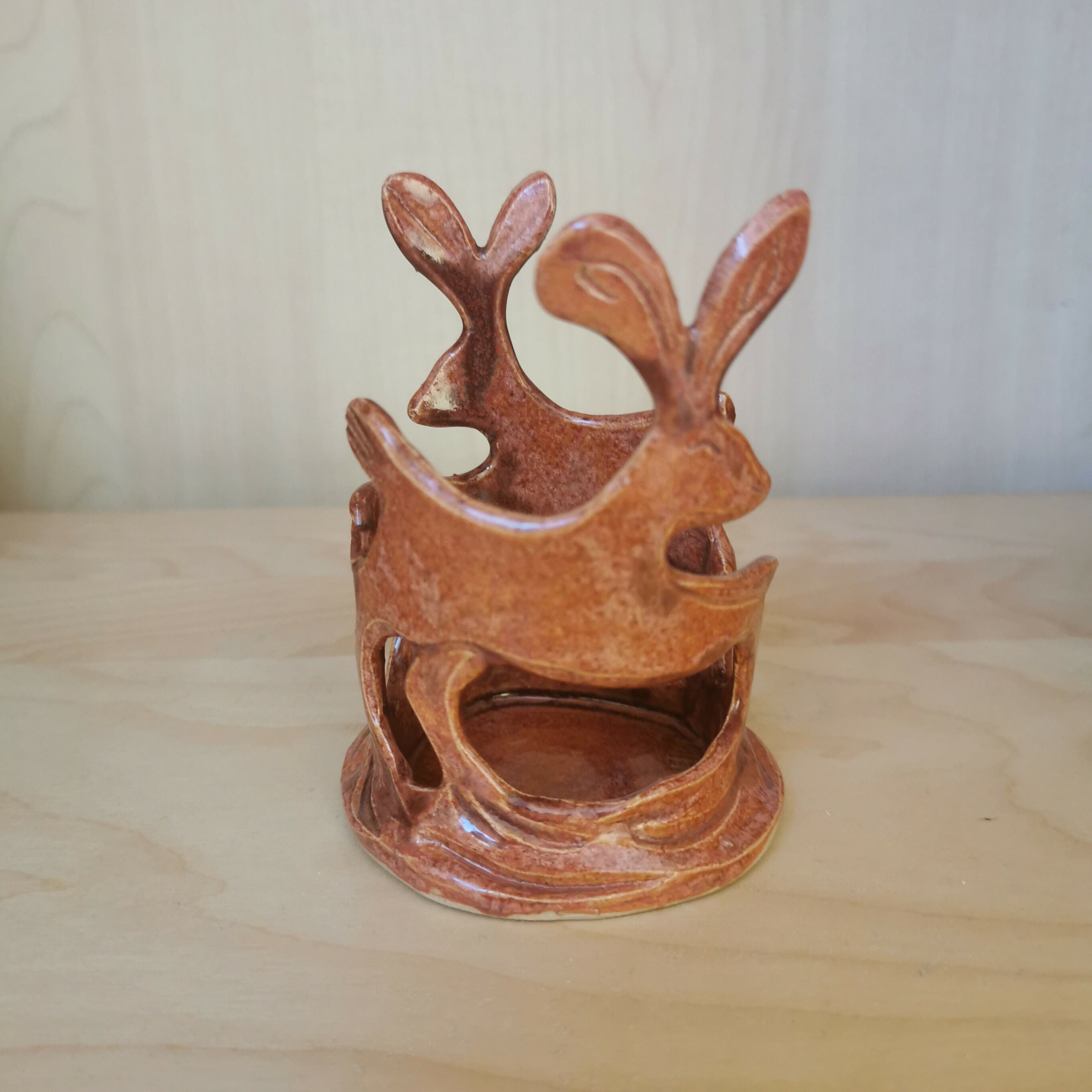 Leaping Hares Tealight Holder
