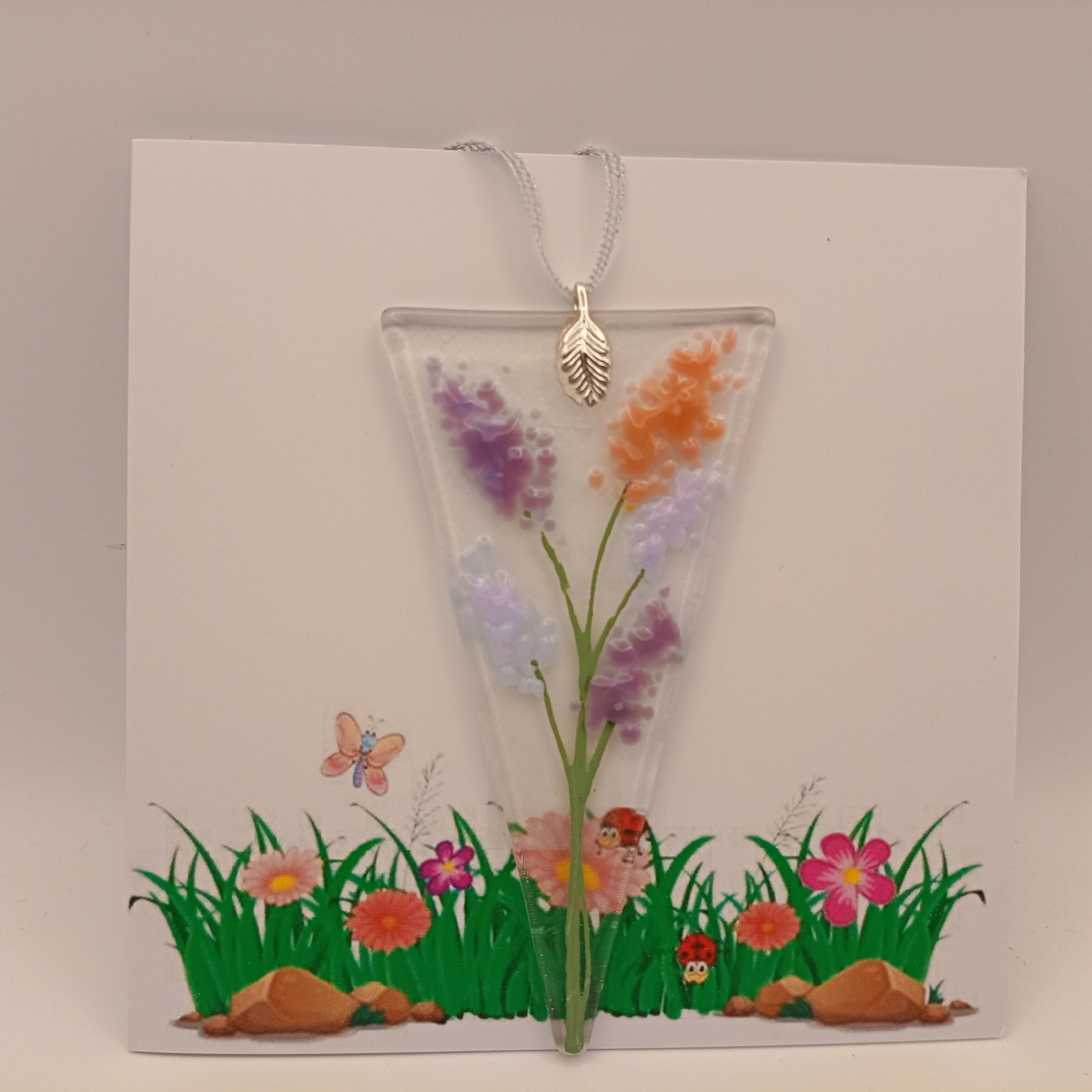 Fused Glass Flower Card