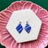 Iris Diamond Blue & Silver Faux Stone Earrings