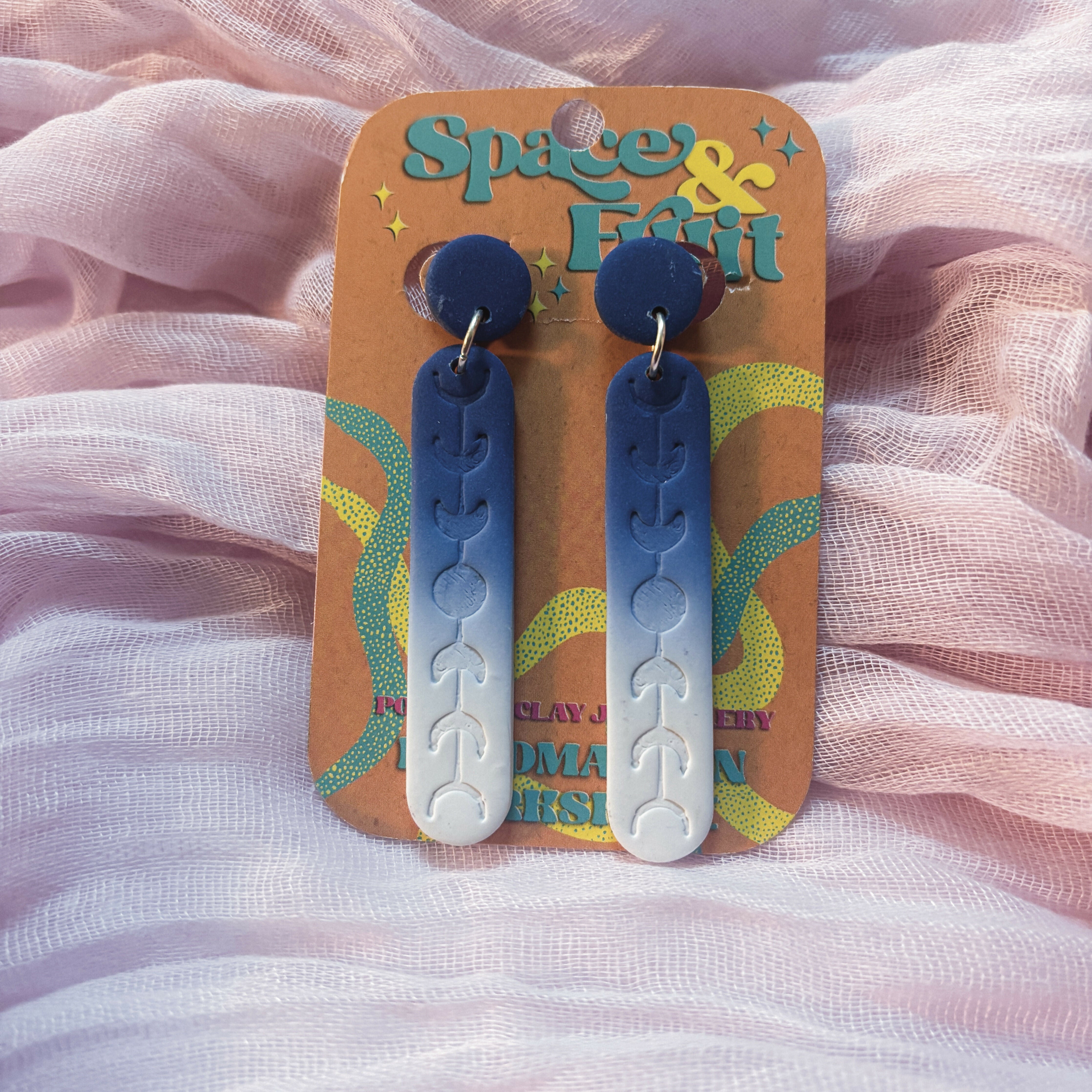 Moon Phase Polymer Clay Earrings