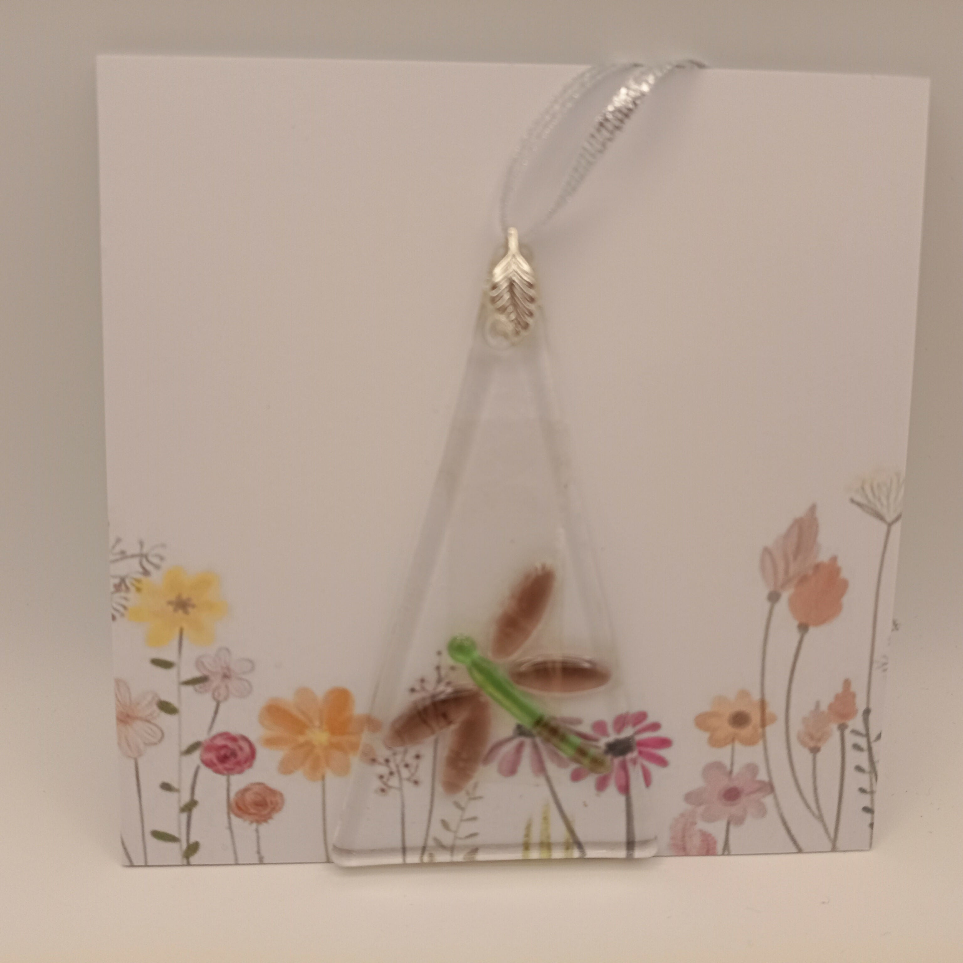 Fused Glass Dragonfly Card