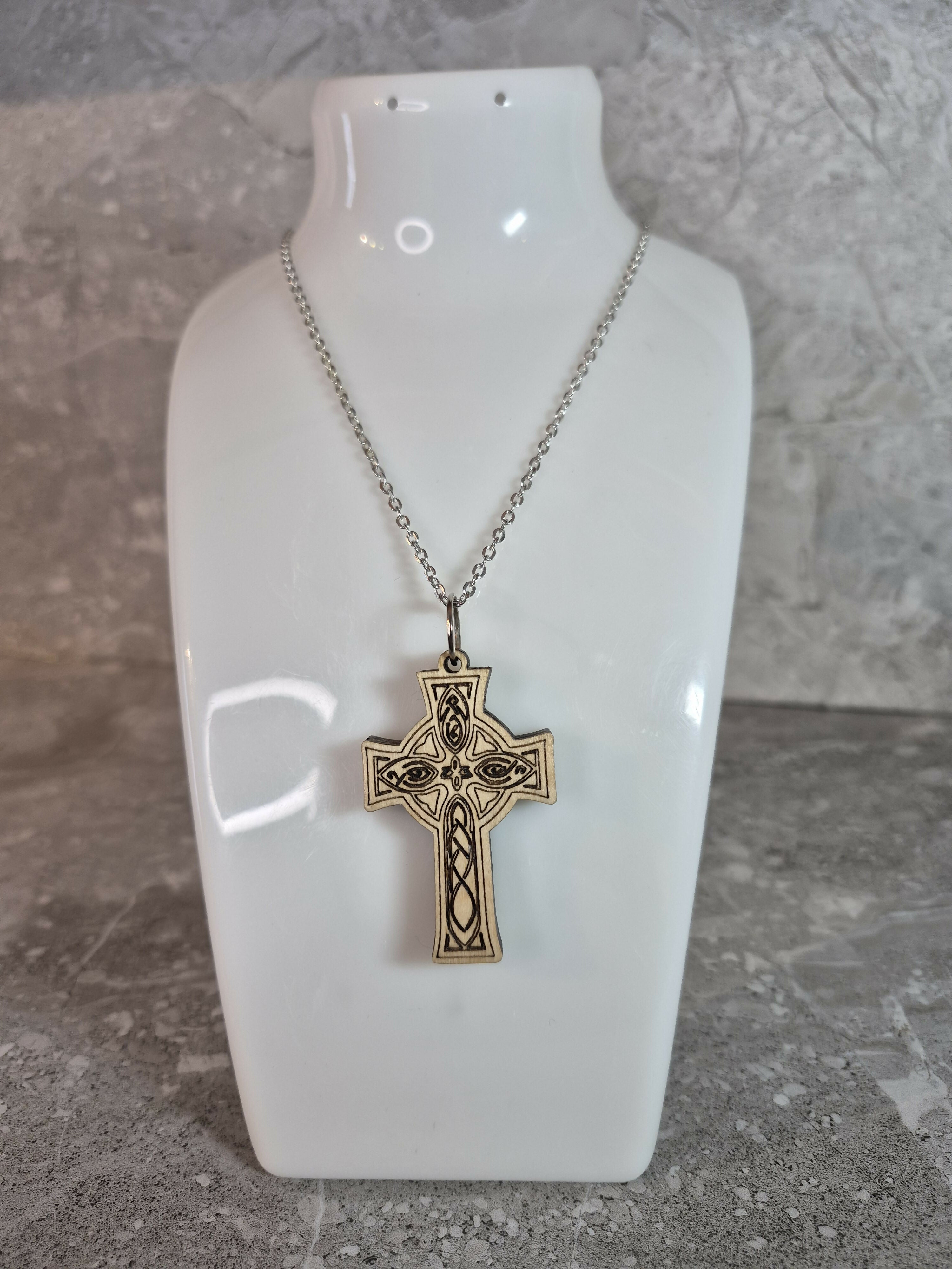 Handcrafted and Engraved Celtic Cross Pendant