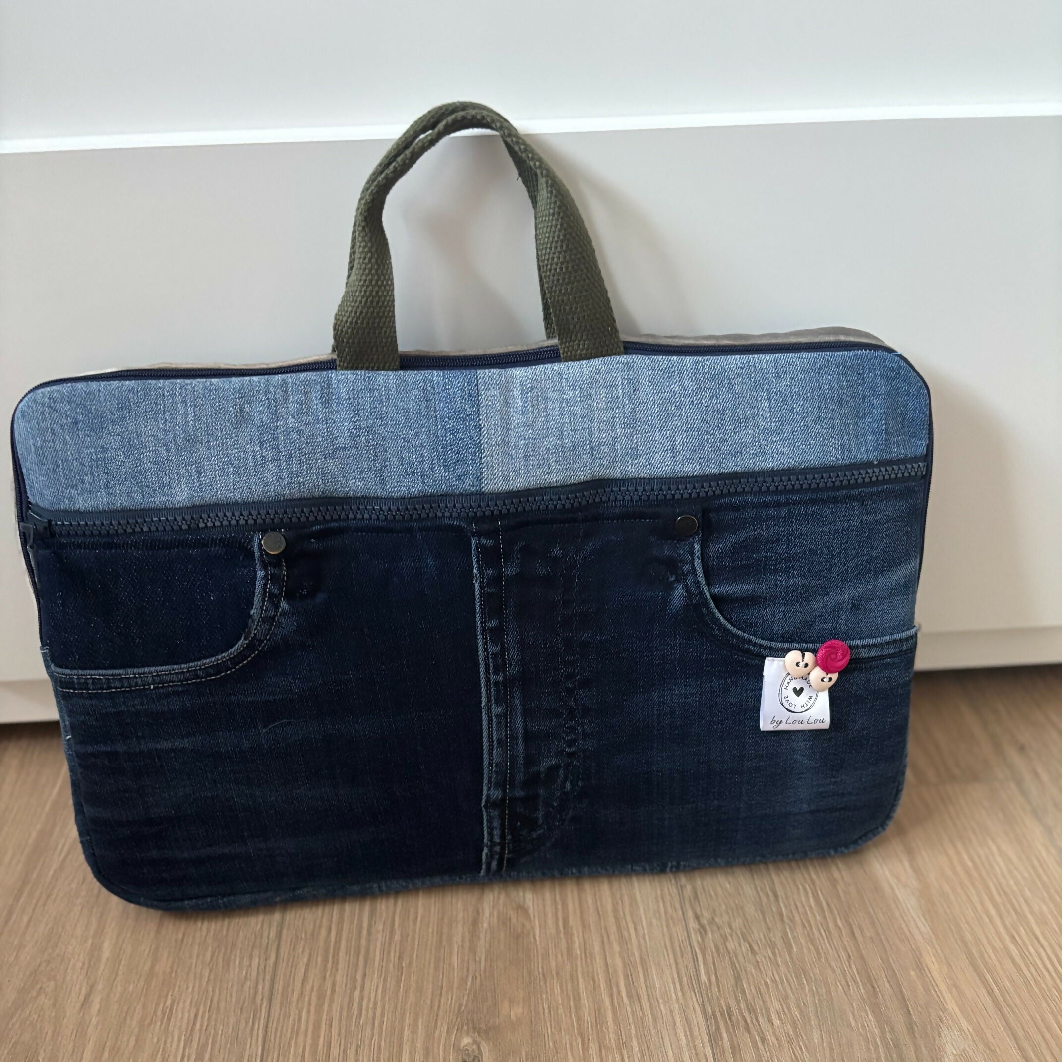 Unique Laptop Sleeve Bag Case Made From Upcycled Jeans