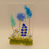 Fused Glass Blue Flowers Tealight