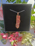 Red Jasper Wire Wrapped Crystal Point Necklace on Sterling Silver Chain
