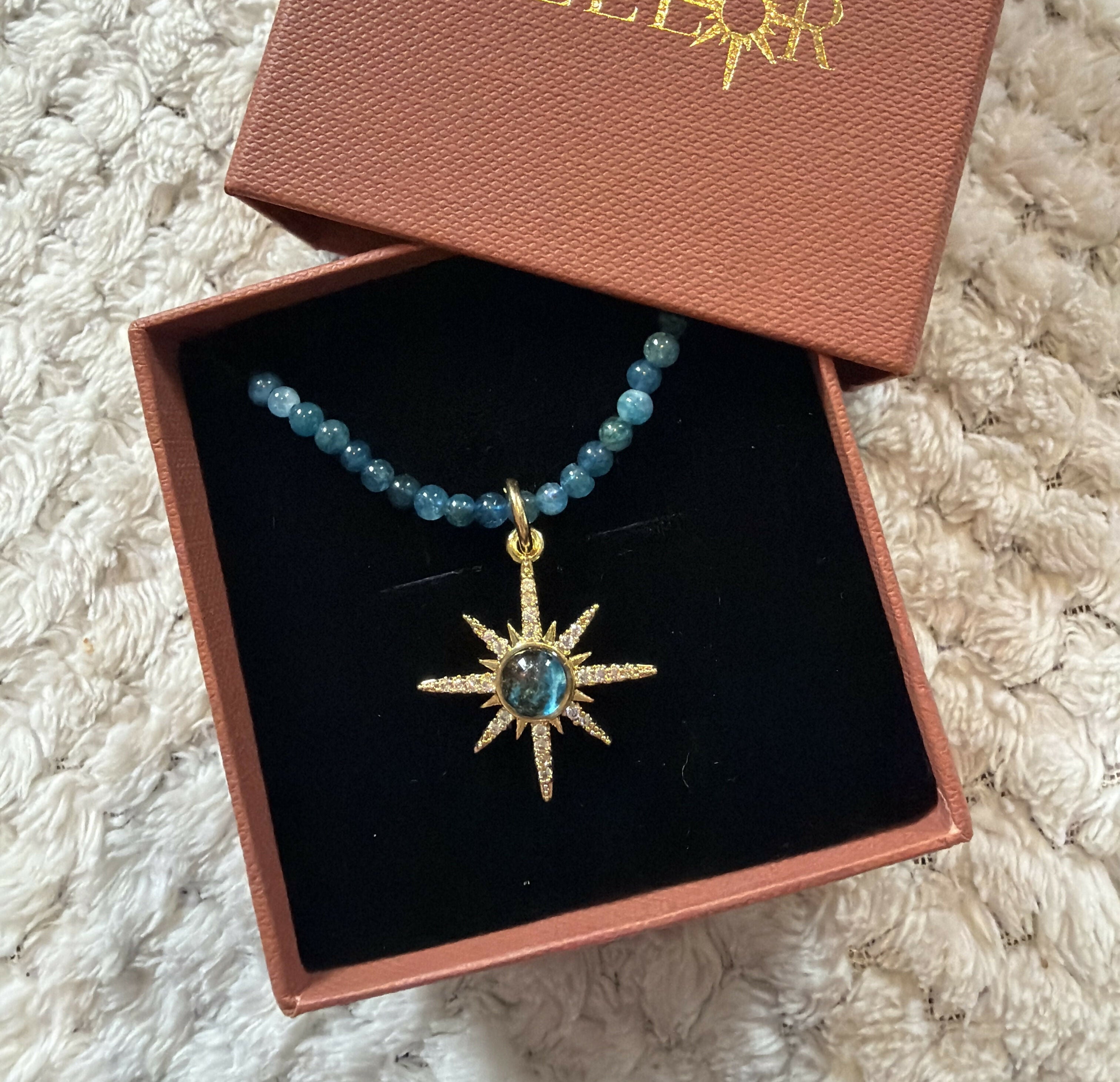 Blue Bead Star Necklace
