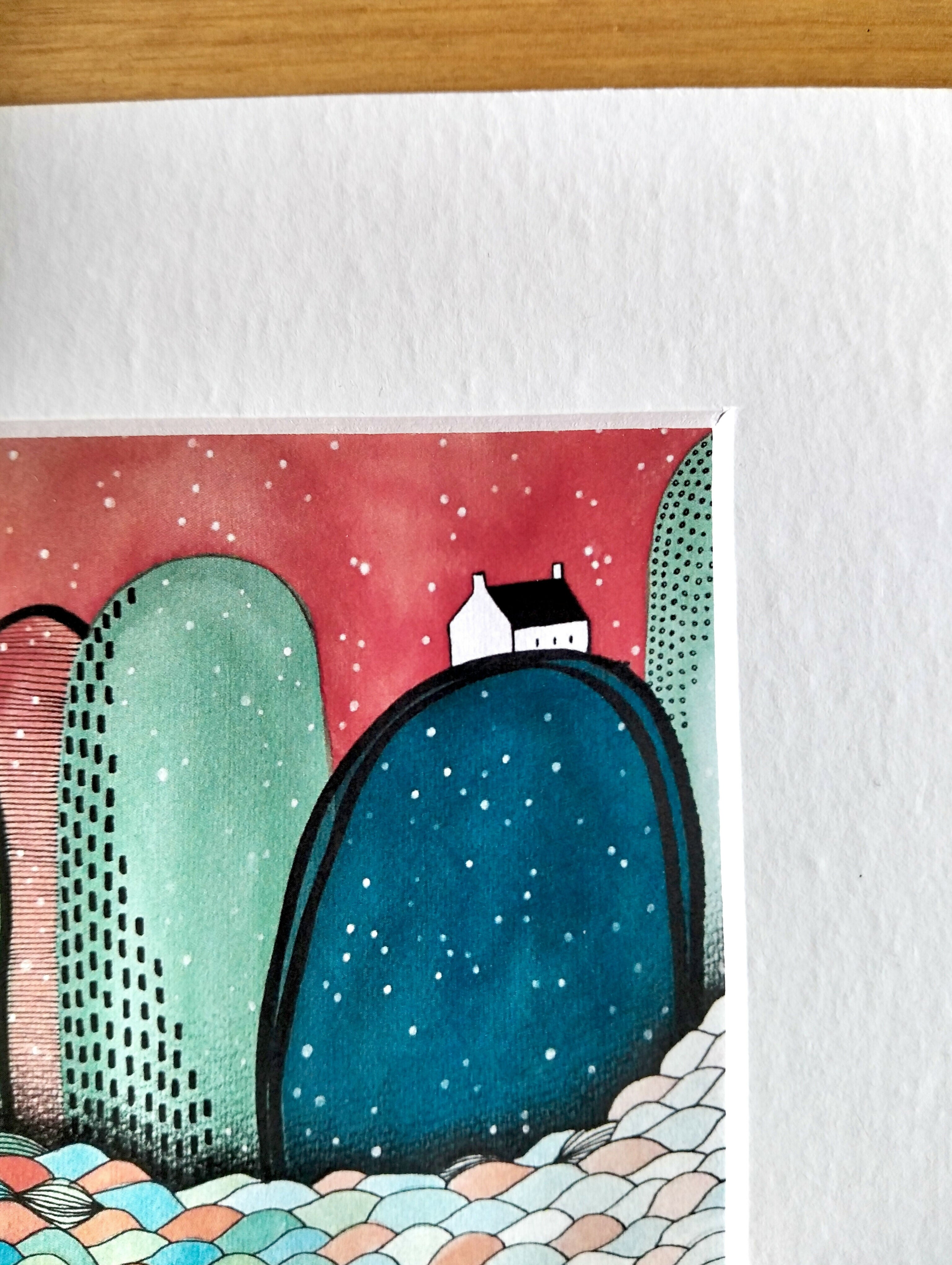 Signed Mini Cottage Print | Abstract Watercolour Landscape
