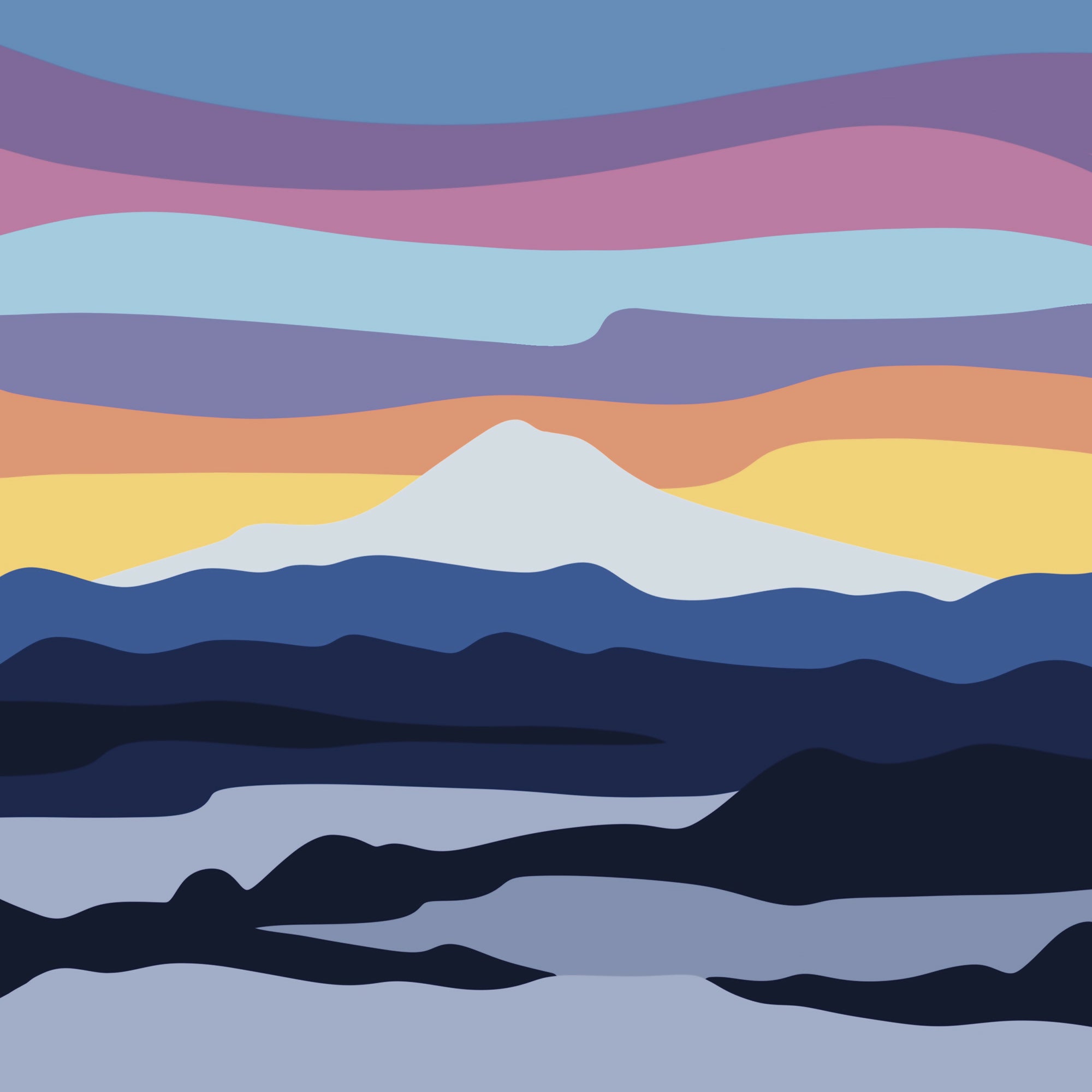 Mount Hood Inversion 8x8" Print