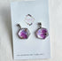 Stainless Steel Real Dried Flower Dangle Earrings