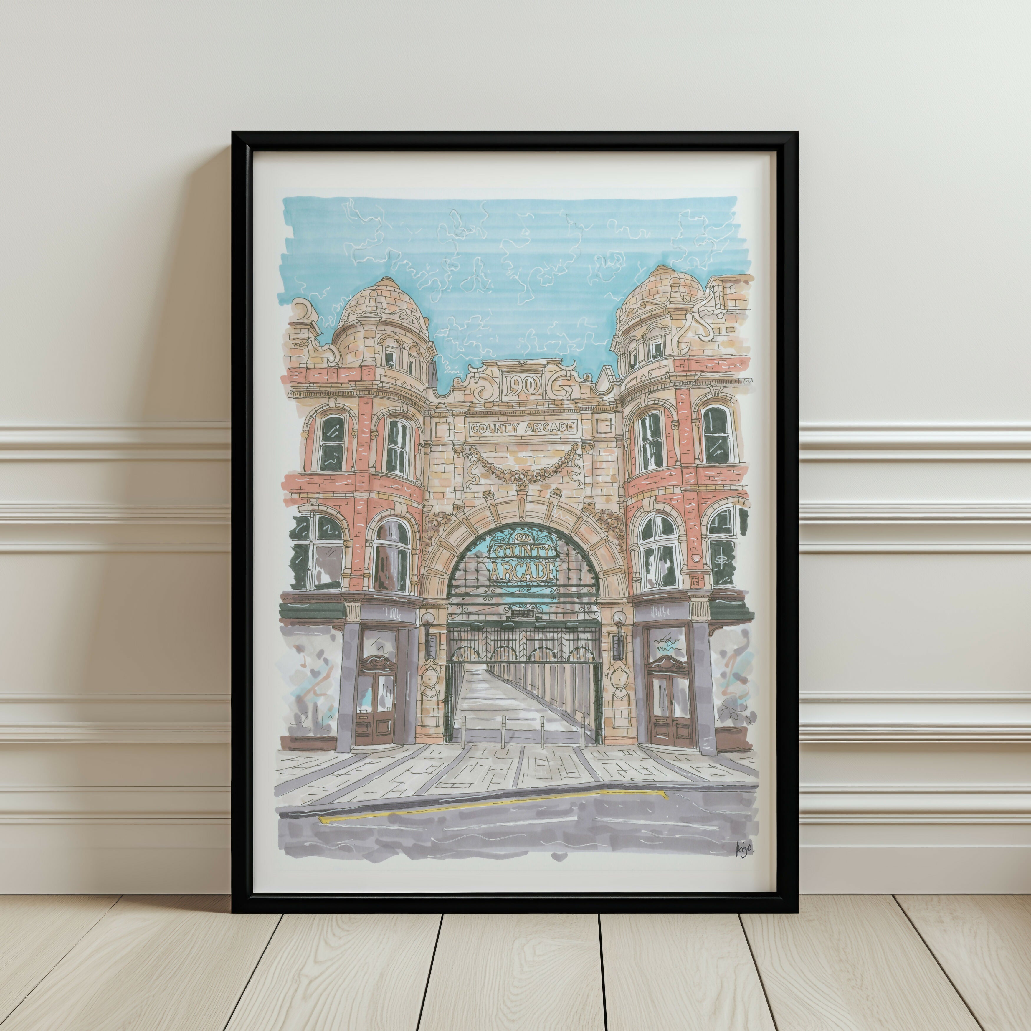 COUNTY ARCADE LEEDS PRINT