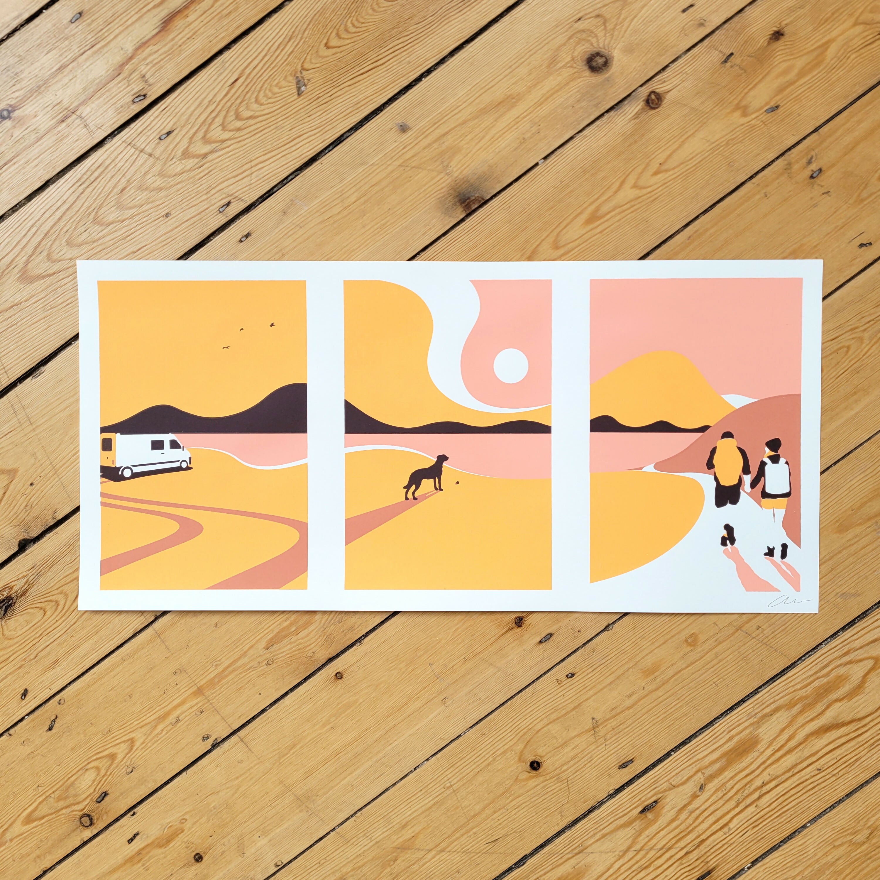 Dog (Orange), A4 Print