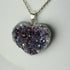 Large Druzy Amethyst Heart Necklace