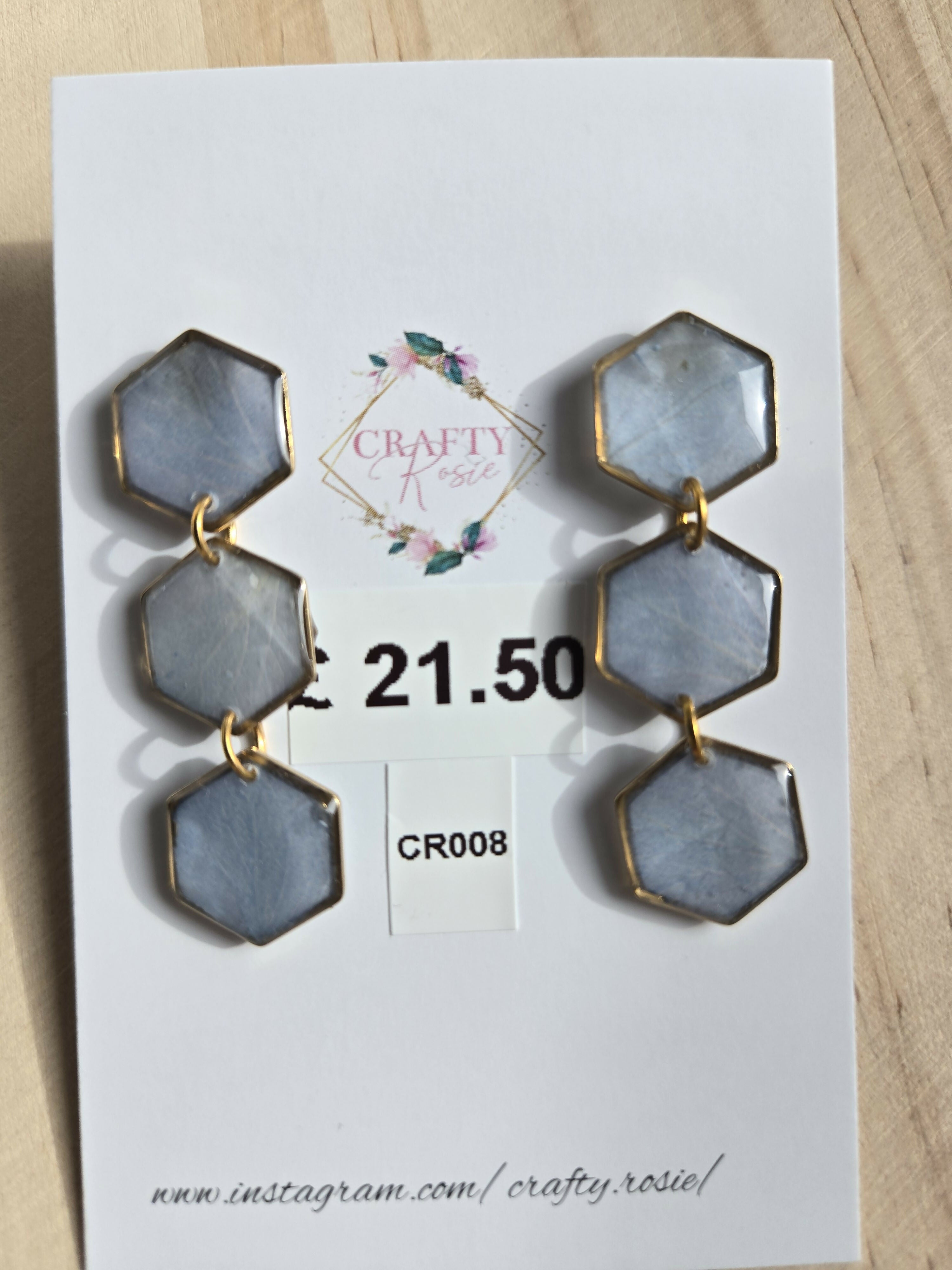 Stainless Steel Real Blue Hydrangea Dangle Earrings