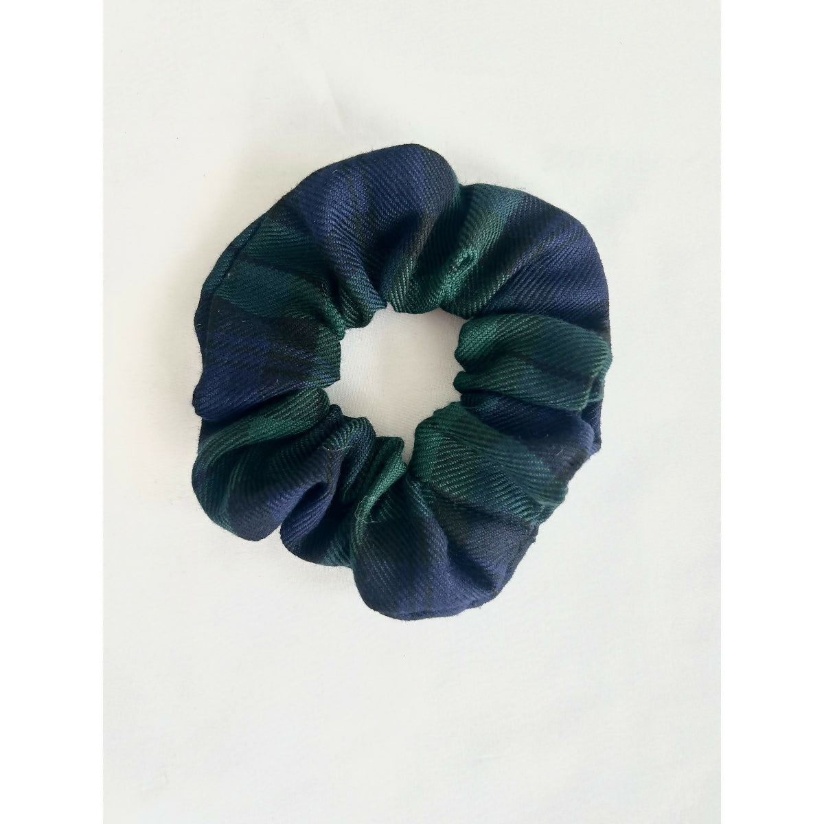 Green & Blue Swatch Tartan Hair Scrunchie