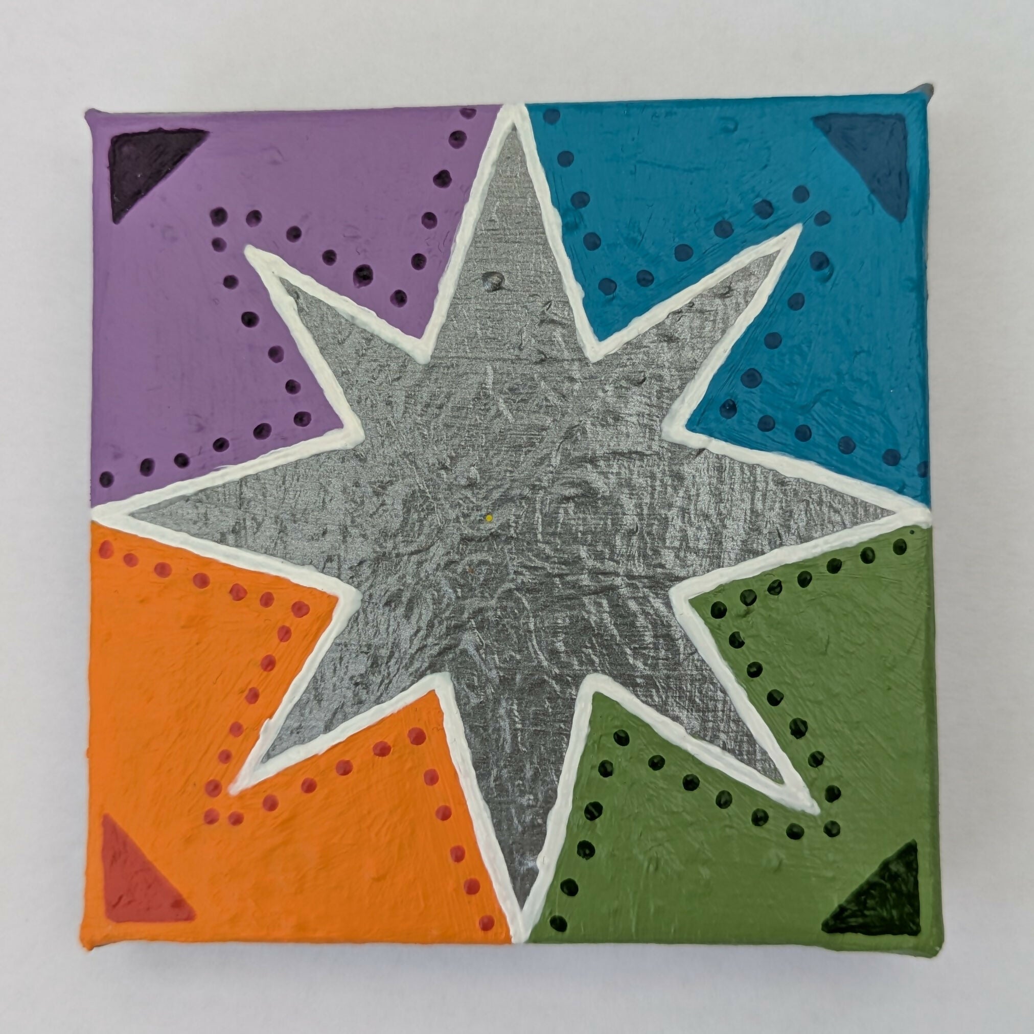 Mini Canvas Star Christmas Decoration