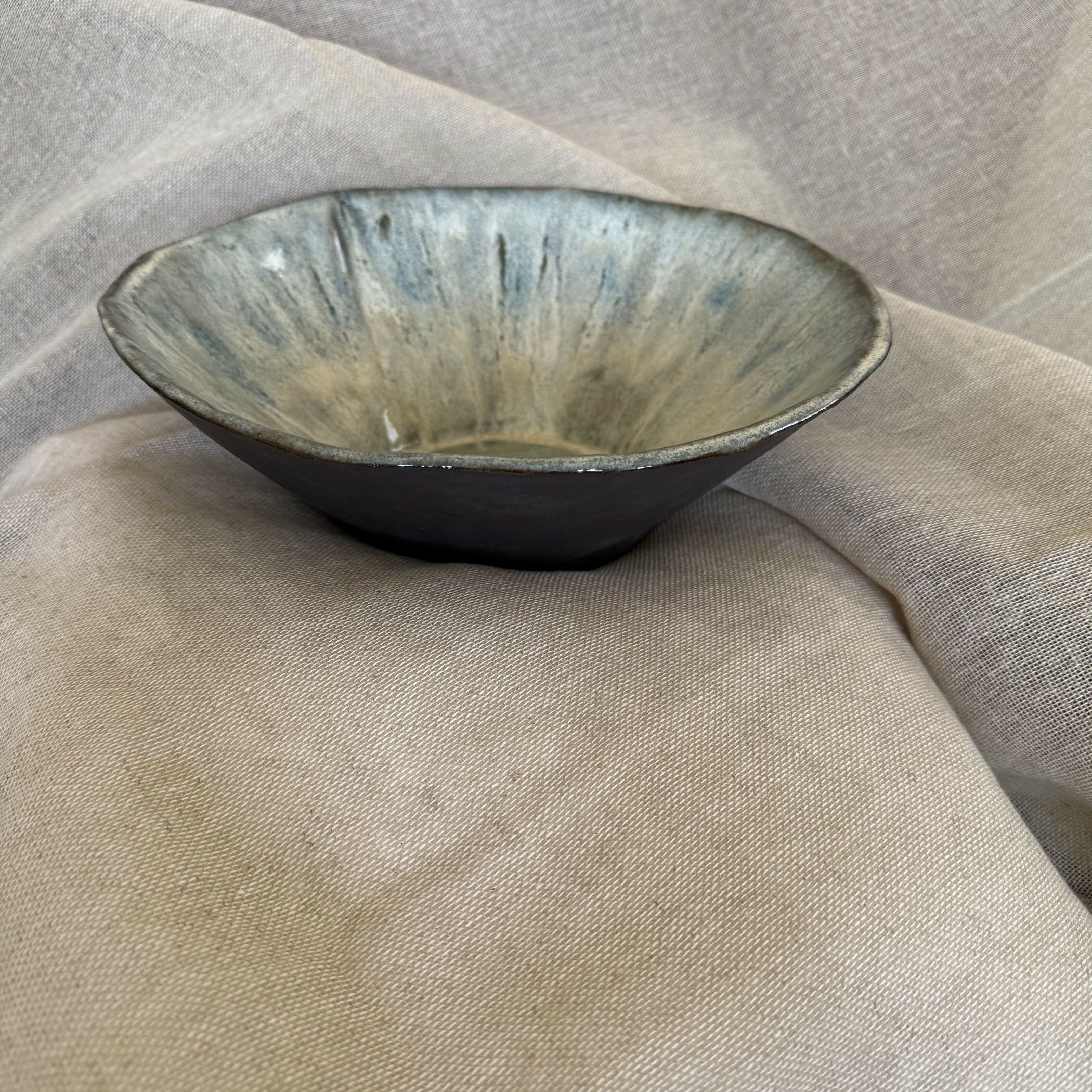 Large Hand-Built Stoneware Bowl
