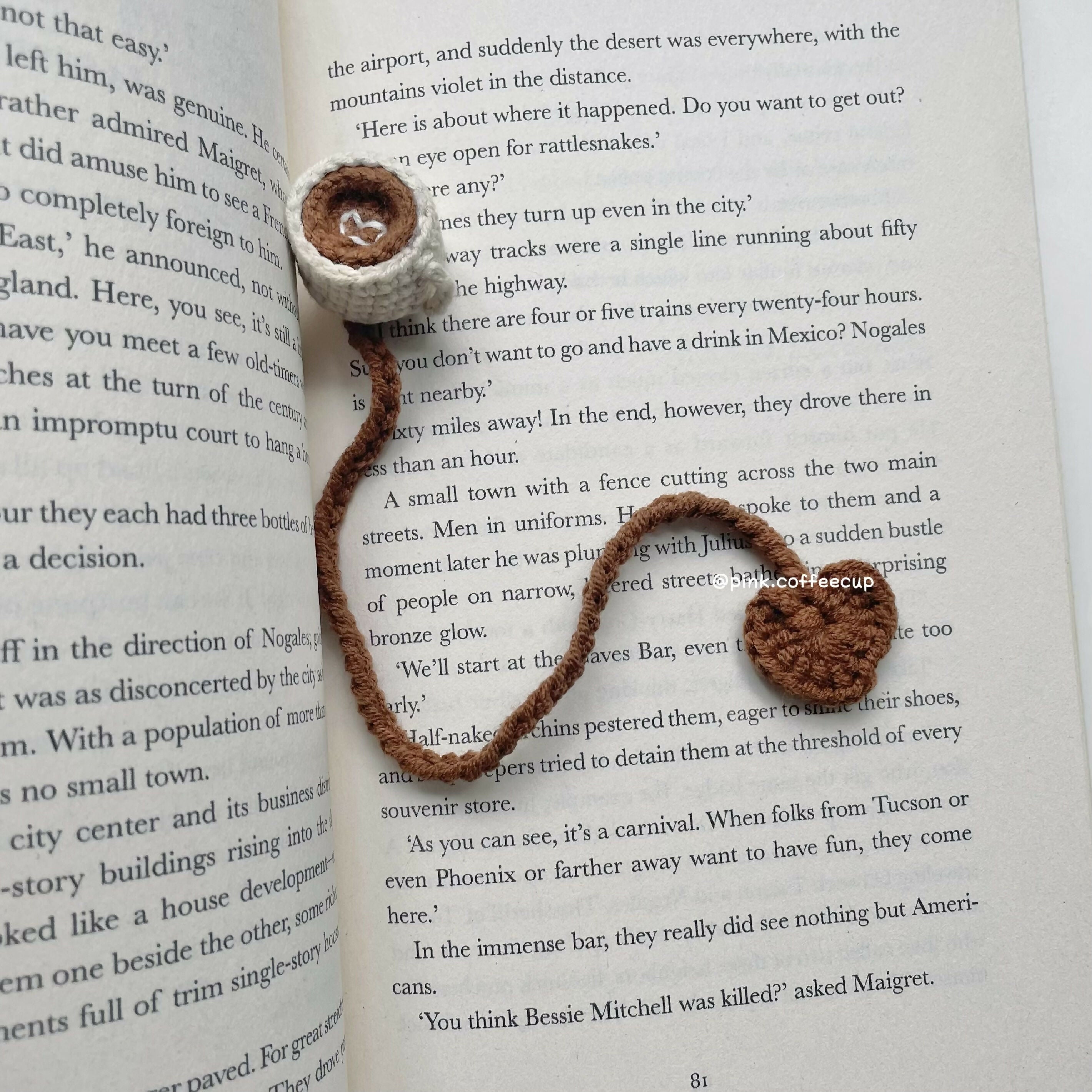 Crochet Coffee Cup Bookmark