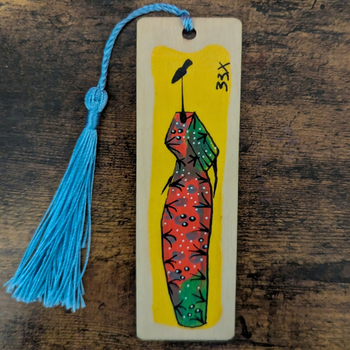 Wooden Hand Painted Bookmark