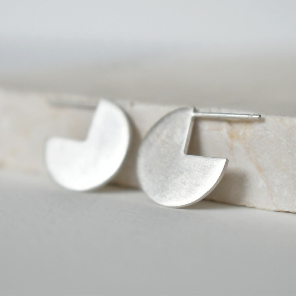 Sterling Silver Cut-Out Disc Earrings