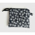 Black Floral Quilted Coin Purse / Card Holder