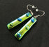Fused Dichroic Glass Earrings in Yellow and Green With Sterling Silver Hooks